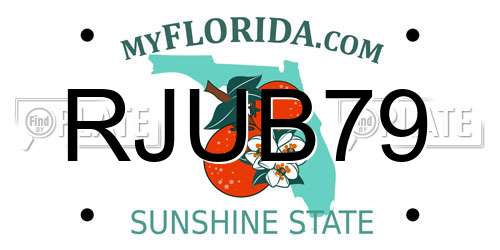 RJUB79 Florida License Plate