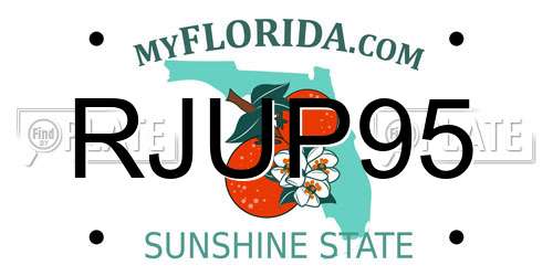 RJUP95 Florida License Plate