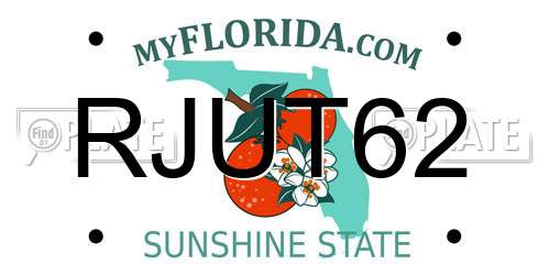 RJUT62 Florida License Plate