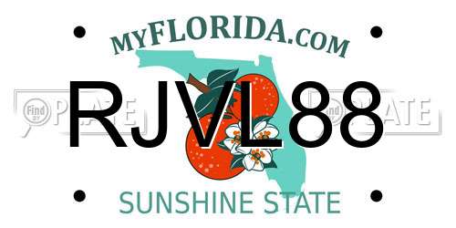 RJVL88 Florida License Plate