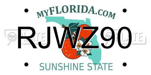 RJWZ90 Florida License Plate
