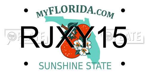 RJXY15 Florida License Plate