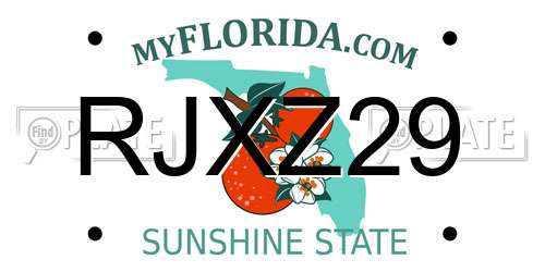 RJXZ29 Florida License Plate