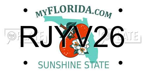 RJYV26 Florida License Plate