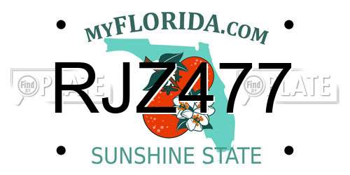 RJZ477 Florida License Plate