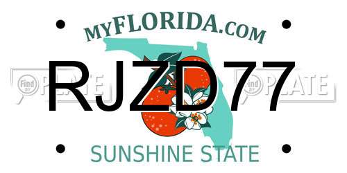 RJZD77 Florida License Plate