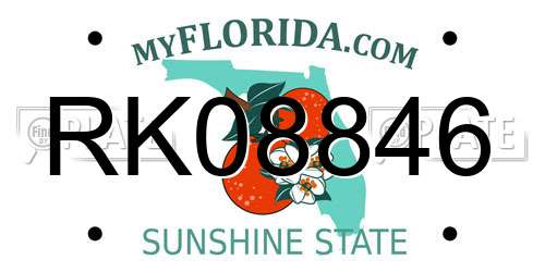 RK08846 Florida License Plate