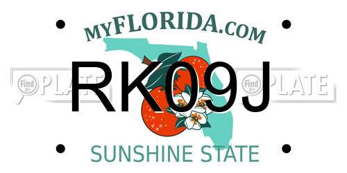 RK09J Florida License Plate