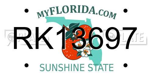 RK13697 Florida License Plate