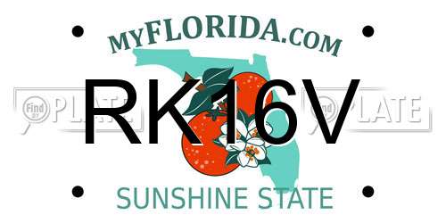 RK16V Florida License Plate