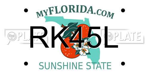 RK45L Florida License Plate