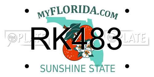 RK483 Florida License Plate