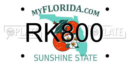 RK800 Florida License Plate