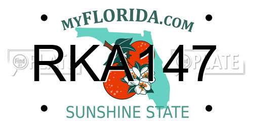 RKA147 Florida License Plate