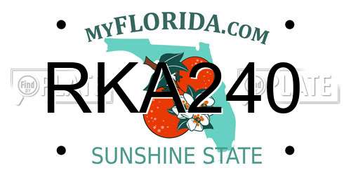 RKA240 Florida License Plate