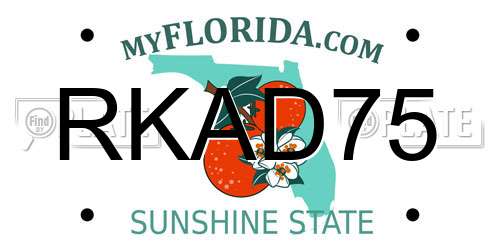 RKAD75 Florida License Plate