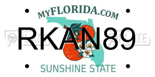 RKAN89 Florida License Plate