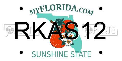 RKAS12 Florida License Plate