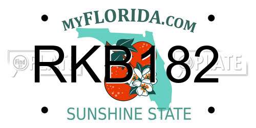 RKB182 Florida License Plate