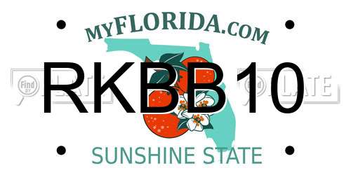 RKBB10 Florida License Plate