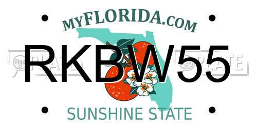 RKBW55 Florida License Plate