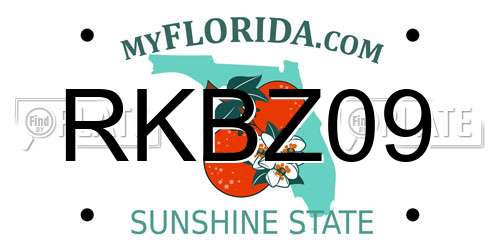 RKBZ09 Florida License Plate