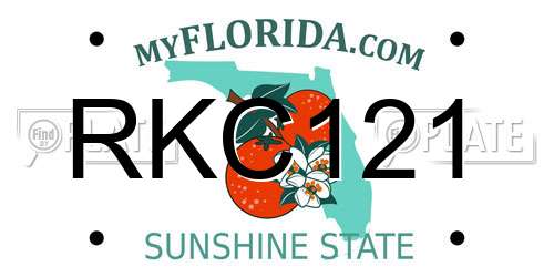 RKC121 Florida License Plate