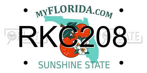 RKC208 Florida License Plate