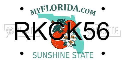 RKCK56 Florida License Plate