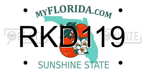 RKD119 Florida License Plate