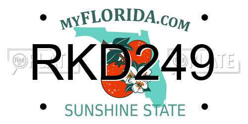 RKD249 Florida License Plate