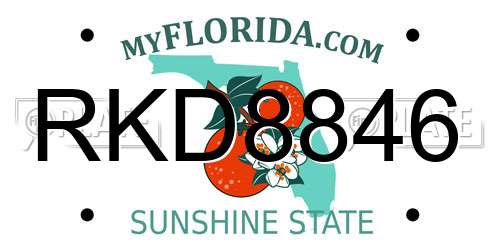 RKD8846 Florida License Plate