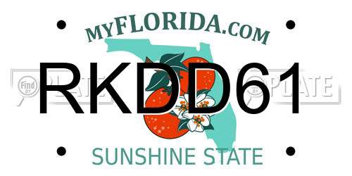 RKDD61 Florida License Plate