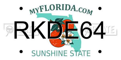 RKDE64 Florida License Plate