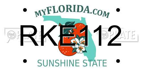 RKE112 Florida License Plate