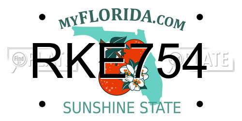 RKE754 Florida License Plate