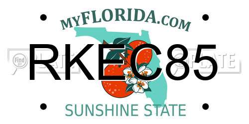 RKEC85 Florida License Plate