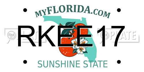 RKEE17 Florida License Plate