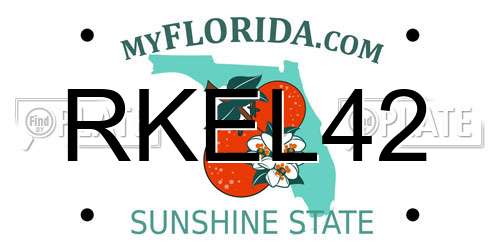 RKEL42 Florida License Plate