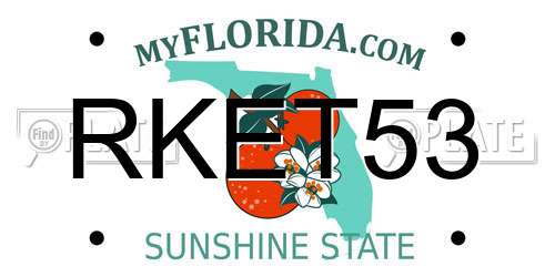 RKET53 Florida License Plate