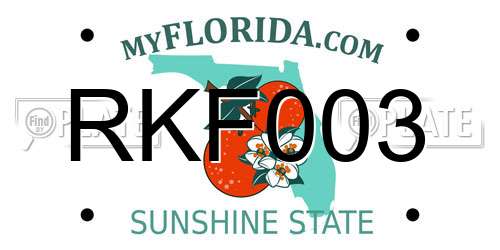 RKF003 Florida License Plate