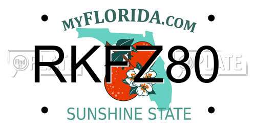 RKFZ80 Florida License Plate