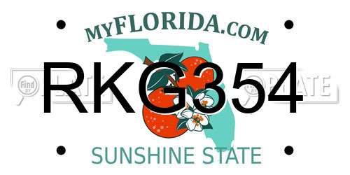 RKG354 Florida License Plate