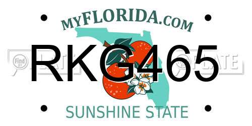 RKG465 Florida License Plate