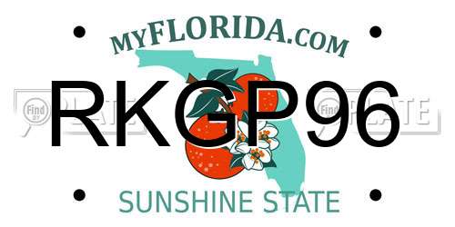 RKGP96 Florida License Plate