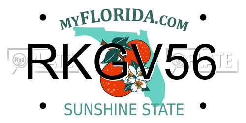RKGV56 Florida License Plate