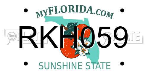 RKH059 Florida License Plate