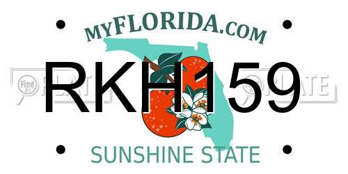 RKH159 Florida License Plate