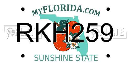 RKH259 Florida License Plate