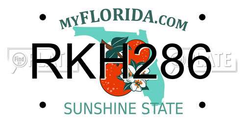 RKH286 Florida License Plate